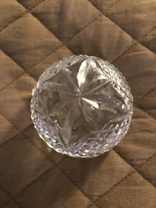 Waterford Ireland Crystal Round Domed, Hollow Paperweight ~ Signed
