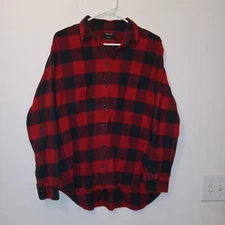 Madewell Flannel Oversized Ex-Boyfriend Shirt in Buffalo Red Check Womens Medium