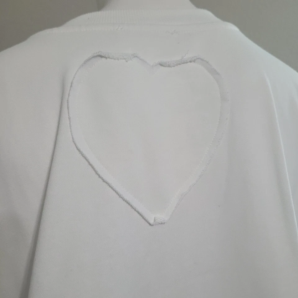 Entro Anthropologie Medium Dress colorblock chambray sweatshirt heart - Image 3 of 4