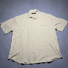 Nat Nast Shirt Mens XL Yellow Silk Short Sleeve Lightweight Bowling Poker Beach