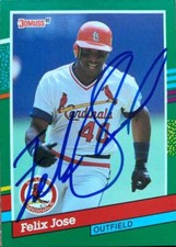 Felix Jose Autographed 1991 Donruss #656