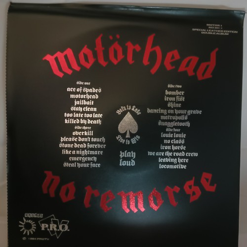 1984New Original Leather Cover 'Motörhead No Remorse' Album NearMint Condition - Foto 2 di 16