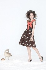 Plenty by Tracy Reese Chrysanthemum Tea Dress Size 0 Brown Floral Anthropologie