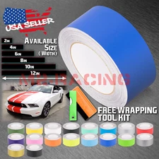 Matte Color Racing Stripes Vinyl Wrap Sticker For Ford Mustang Stripe 10FT /20FT
