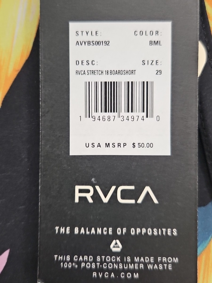 RVCA Surf Board Shorts Mens Size 29 Hawaiian Hibiscus Flowers