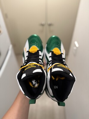 REEBOK HURRIKAZE II Kamikaze White Green Yellow Sz 11.5 Kemp