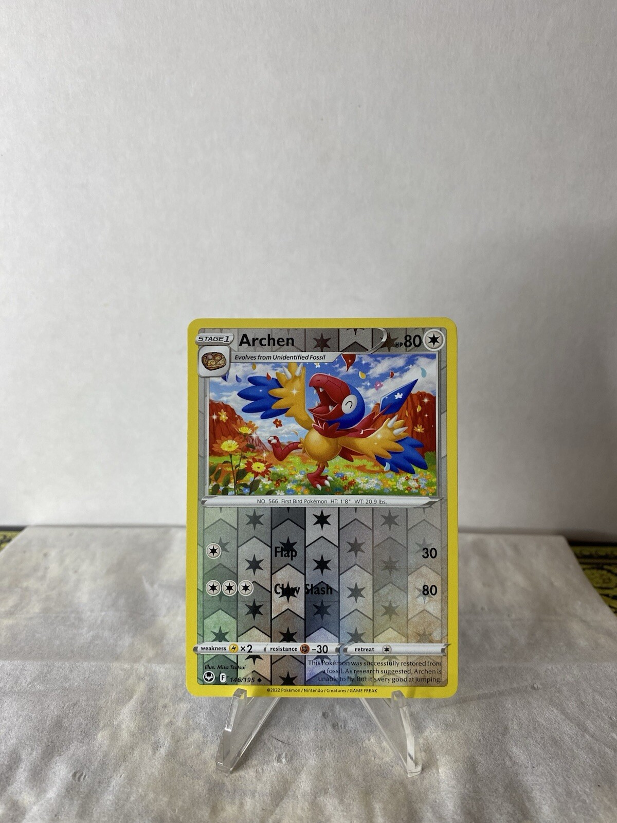 2022 Pokemon Silver Tempest Archen 146/195 Reverse Holo Rare Card
