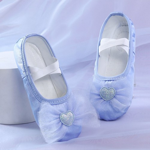 Kids Girl's Dancing Shoes Ballerinas Ballet Shoes Split Sole Band Stage Soft - Picture 95 of 106