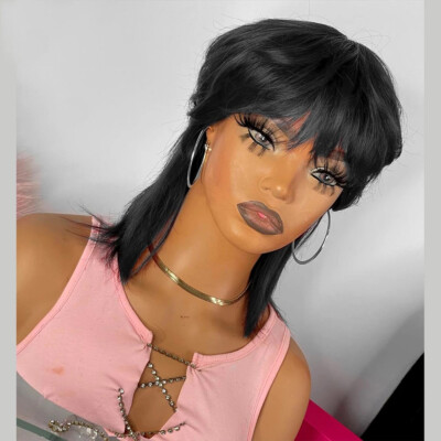 Short Layered Synthetic Hair Pixie Cut Wig With Bangs Full  display picture 1