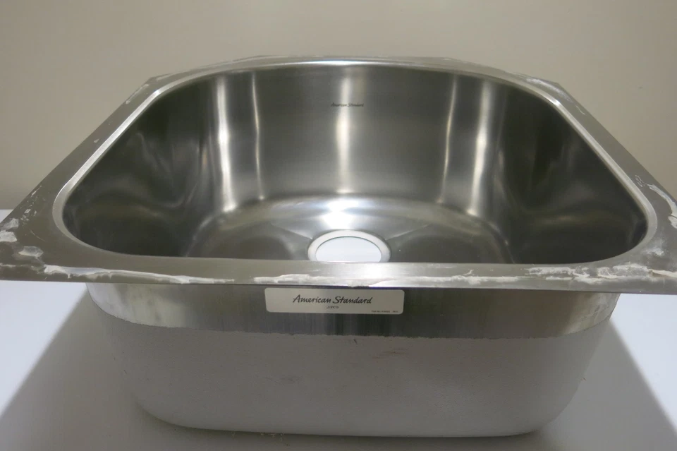 Fregadero American Standard en forma de D enrollado inferior bajo montaje nuevo con caja dañada Foto 2 de 3