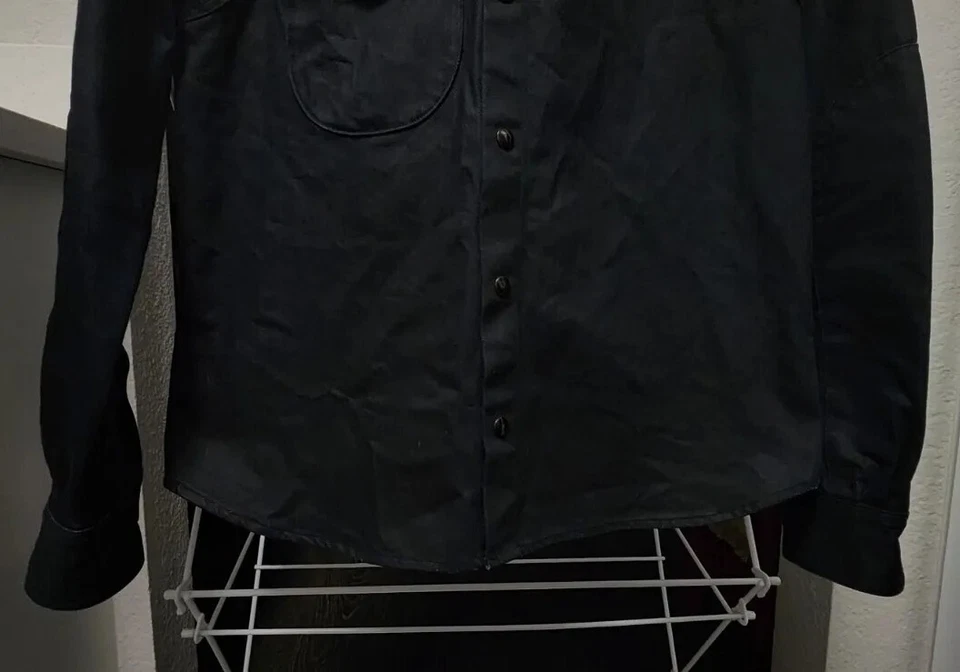 Apolis Styleforum Context Heavy Military Jacket Shirt Black Indigo Men's Medium  - Image 4 of 4