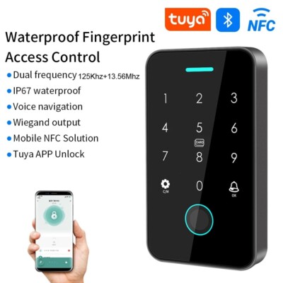 NFC Bluetooth Backlight Touch RFID 13.56MHz Door Lock Keypad Access IP66 Tuya
