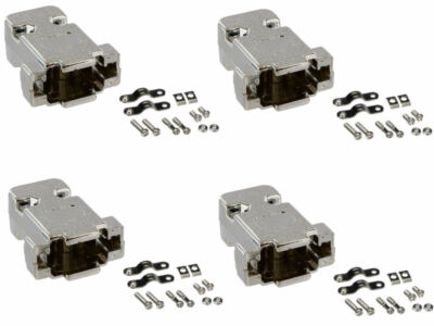 4 x DB9 HD15 D-SUB Serial Metalized Plastic Hood Shell Solder Connector Cover