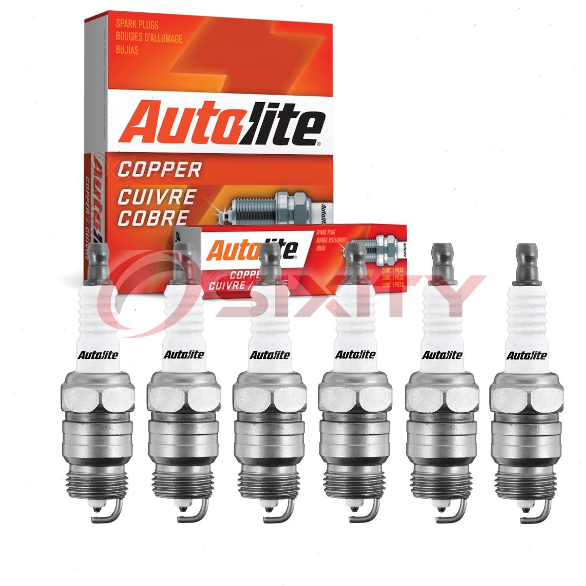 6 pc Autolite Copper Core Spark Plugs for 1957-1960 Ford Custom 300 3.6L L6 is