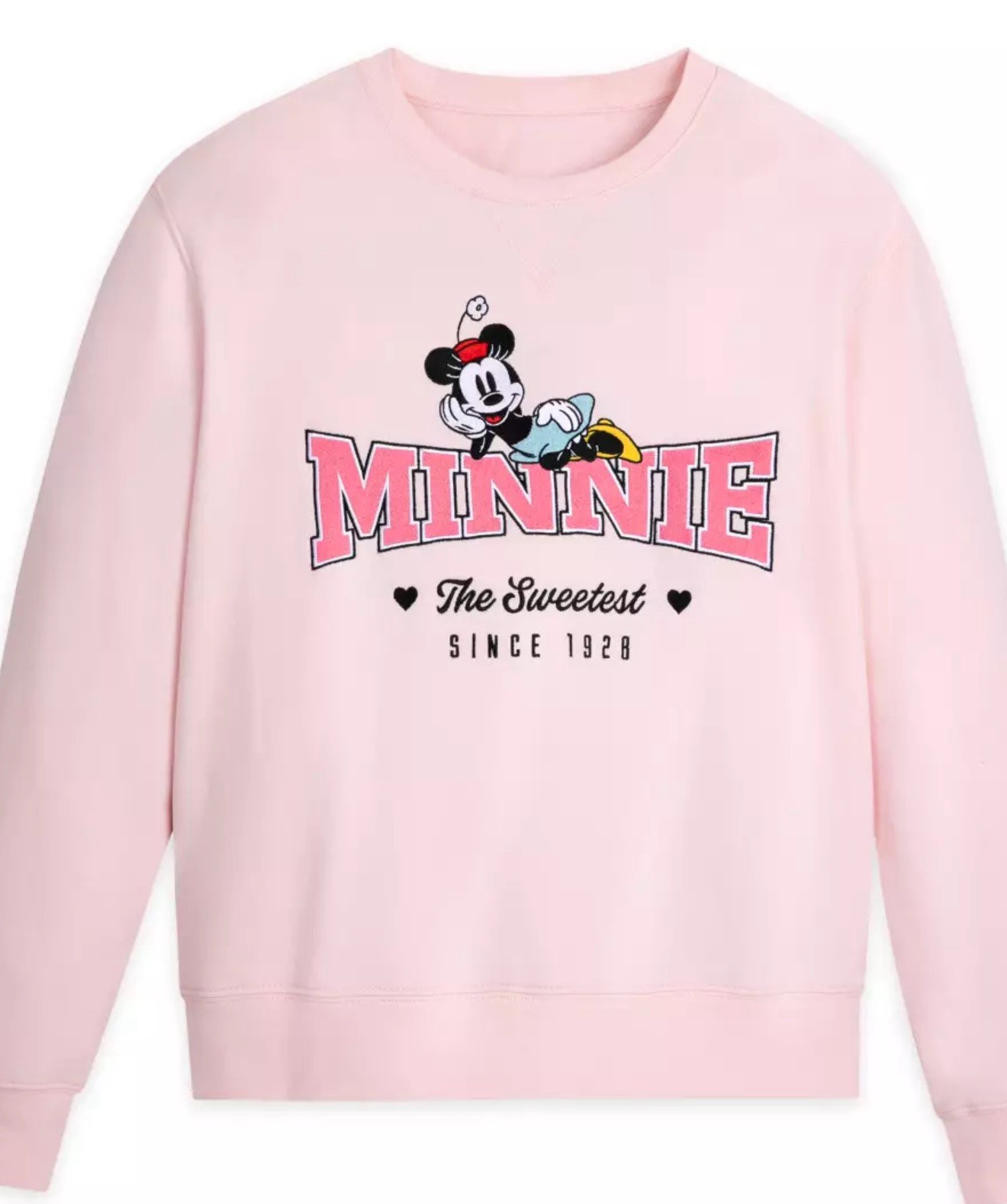 Disney Minnie Mouse Graphic Sweatshirt Pink Large NWT Disney store exclusive