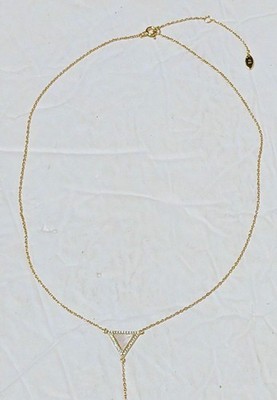 Alwand Vahan AV 925 Gold über Sterling Silber Diamant Dreieck Anhänger Halskette