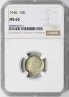 1946 10c Roosevelt Silver Dime NGC MS66