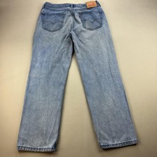 Levis 550 Jeans Mens 36x32 Blue Denim Relaxed Fit Straight Leg Light Stone Wash
