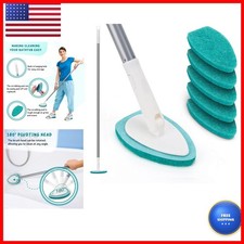 47'' Shower Scrubber Long Handle Bathtub Scrub Brush 6 Pads