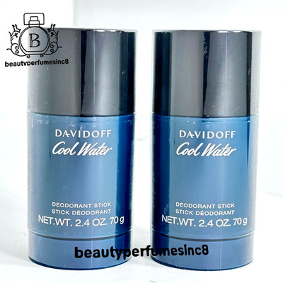 Lot of 2 - Cool Water by Davidoff 2.4 oz *Deodorant Stick* Men Brand New Sealed