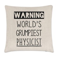 Warnung World's Grumpiest Physiker Kissenbezug Lustig Best Scientist