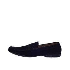 Image of Belt Detail Suede Loafers - Black