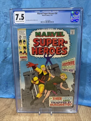 Marvel Super-Heroes #24 (1967) Jack Kirby Daredevil & X-Men Cgc 7.5 Graded Comic