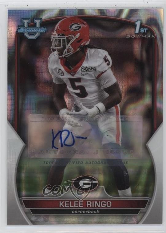 2022 Bowman U Chrome Prospect Lava Refractor 189/199 Kelee Ringo #68 Auto 0xi8