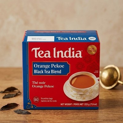 Tea India Orange Pekoe Black Tea Blend   Premium Black Tea, 80 Tea Bags (223g)