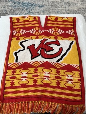 Kansas City Chiefs Forever Collectibles Red Yellow Vintage Poncho Tassel Hem