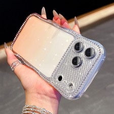 For iPhone 17 Pro Max 16 15 14 Shockproof Bling Glitter Camera Lens Diamond Case