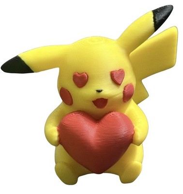 Gelbe Pikachu Herz Augen 3D gedruckt Valentinstag Figur Liebe Alt Ich wähle dich Geschenk