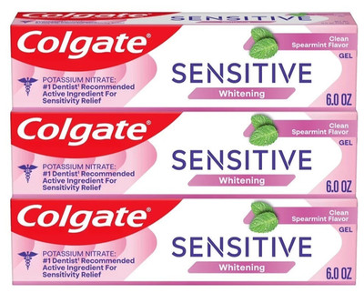 3 Pack COLGATE Sensitive Whitening Toothpaste Gel Spearmint 6 oz EACH, NEW