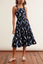 Ulla Johnson Jiya Blue Quilted Midi Dress