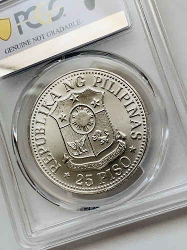 PHILIPPINES 1976 25 PISO FAO WOMAN WEARING HAT SILVER WORLD COIN - Picture 7 of 7