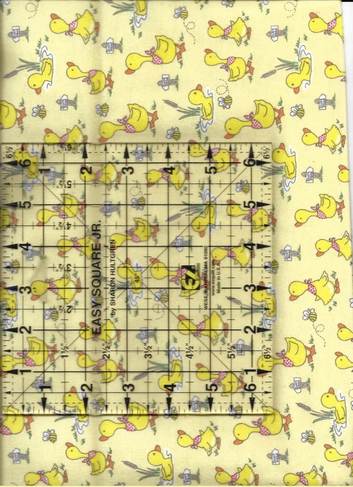 New Playful Ducks at the Pond w/Bees on Yellow Flannel Fabric bythe Quarter-Yard - Image 2 of 2