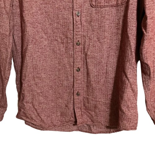 Hollister Shirt Men Large Red Herringbone Button Soft Fleece-Feel Outdoor Spring - Picture 3 of 9