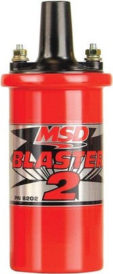 Oil Filled Red Ignition Coil Blaster 2 Canister Round 45,000 V MSD 8202