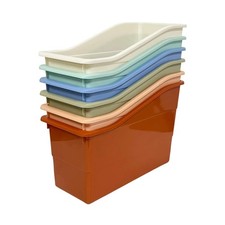 6 Pack Durable Plastic Book and Binder Holder, Files Book Bins for Classroom,...