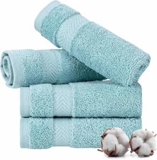 Luxurious Turkish Cotton Washcloths Set Soft & Absorbent Spa Quality -Set of 4