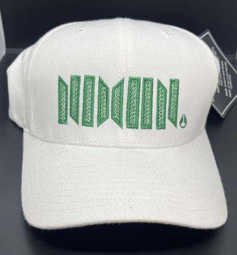 Nixon The Original Flexfit Fitted Hat Cap White & Green (S/M Small Medium) New - Picture 1 of 6