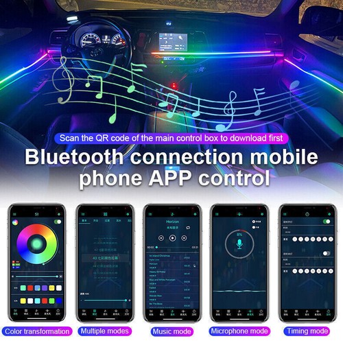 Dynamic RGB Auto Innenraum Ambient Lights Symphony LED Musik Sync Glasfaser DE - Picture 18 of 32