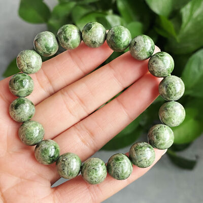 11mm Natural Green Diopside Quartz Crystal Gemstone Beads Bracelet