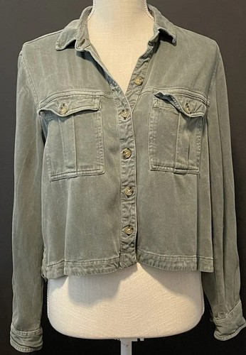 ** Aeropostale Women’s Small Light Duty Green Jean Top/Jacket Long Sleeve D8-2V