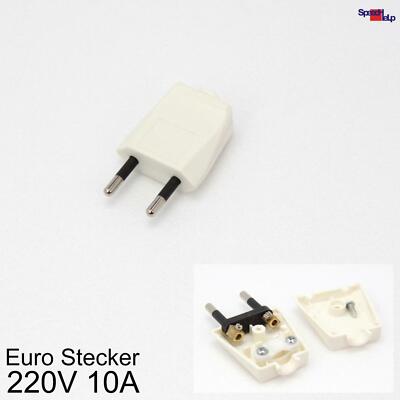 NEU 220V EURO STECKER STROM SCHUKO SCHUKOSTECKER WEIß PLUG 110-240V NETZ POWER