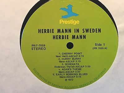 HERBIE MANN - In Sweden ~ PRESTIGE 7659 [reissue of Mann in the