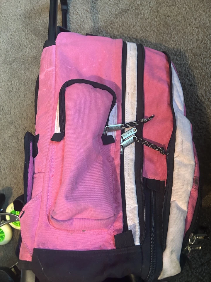 mochila sports plus olympia rosa usada acolchada muchas cremalleras lata para mucho esto Foto 2 de 4