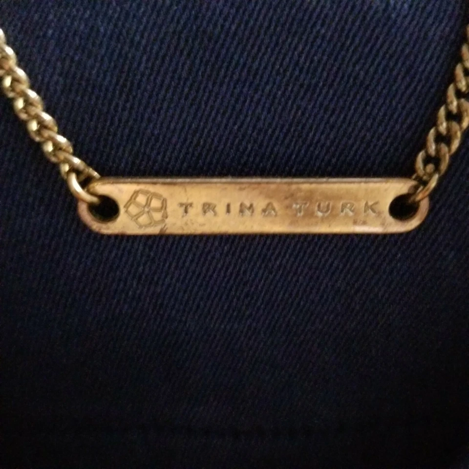 Chaqueta Trina Turk Mujer 2 Azul Jean Denim Look Manga 3/4 Blazer Mezcla Lino Foto 3 de 4