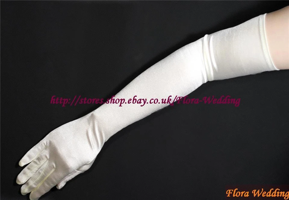 SATIN EXTRA LONG FINGERED WEDDING/FANCY/PROM GLOVE,22"L