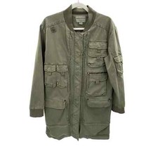Marrakech Anthropologie Military Utility Jacket Womens Medium Army Green Cotton